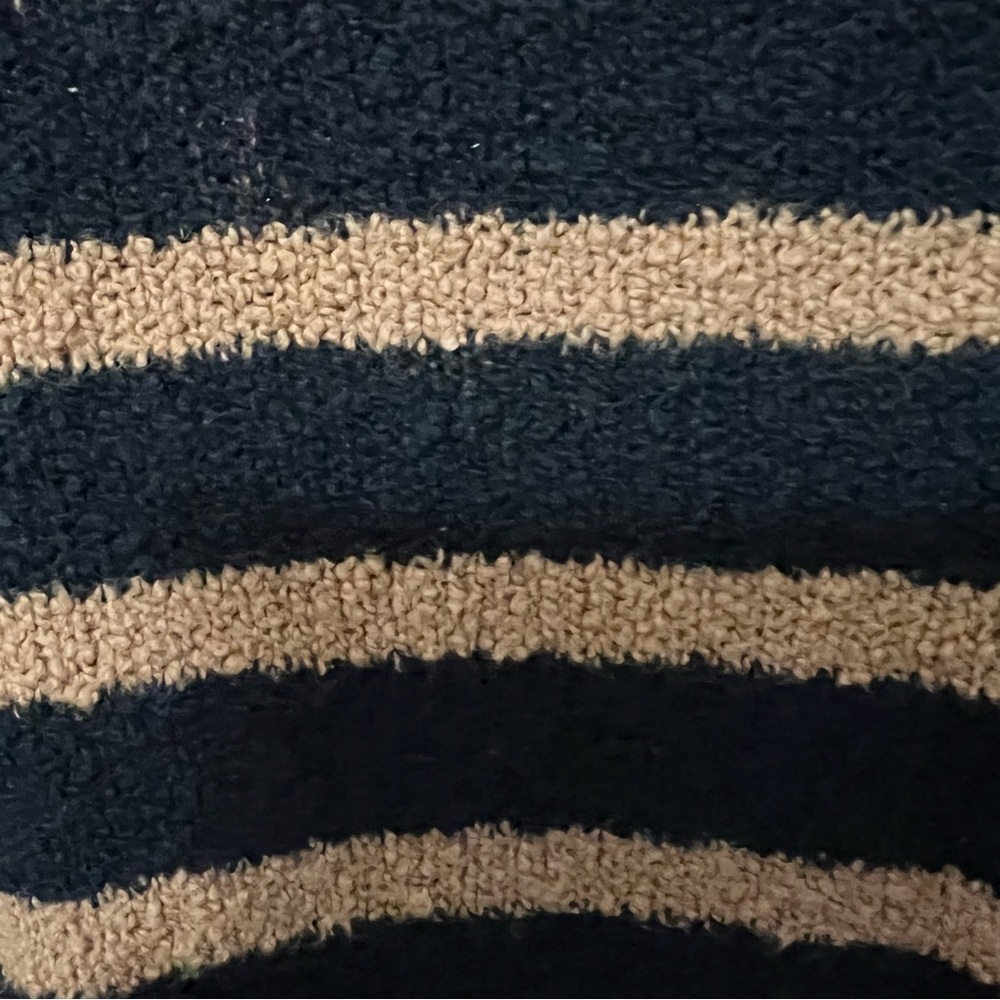 J. Crew Women’s Sweater Black and Tan Striped Mock Turtleneck Sweater Size XXS - Picture 4 of 5